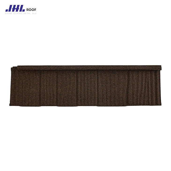Wood Color Stone Coated Metal Roof Tiles